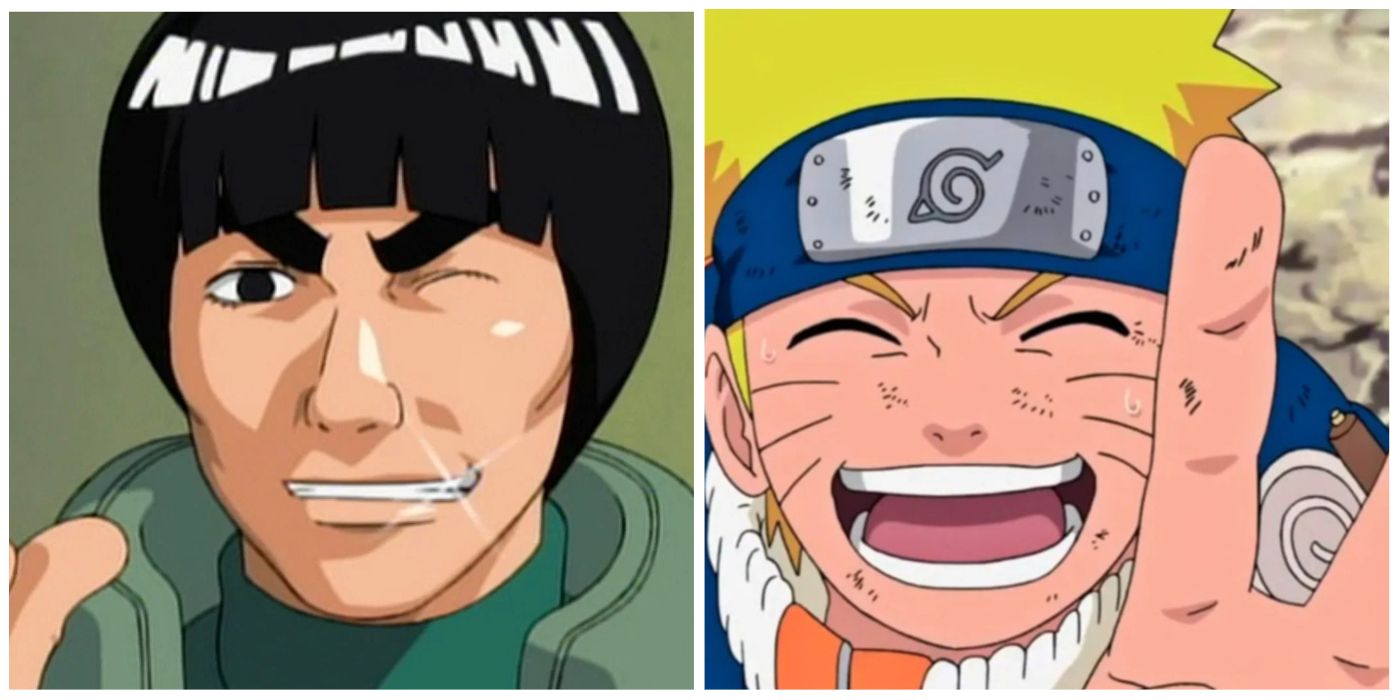 split image of Guy and Naruto 
