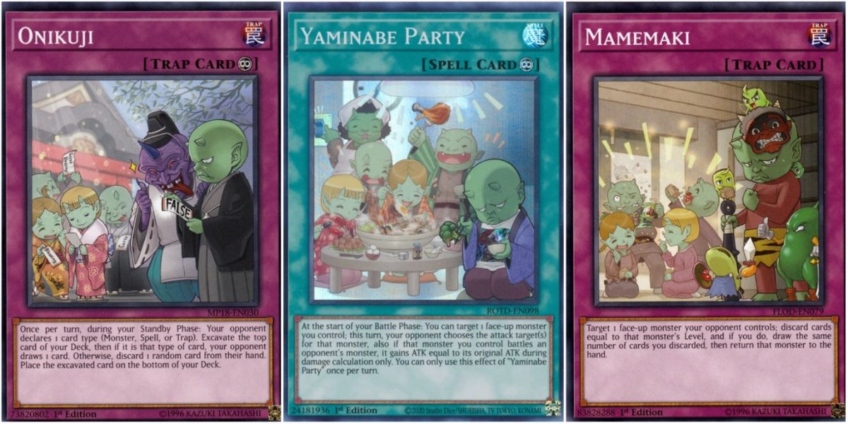 Yugioh cards; cards referencing a variety of Japanese traditions