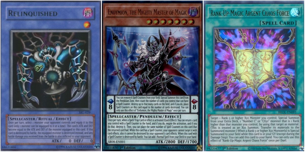 Yugioh cards; three of the longest cards