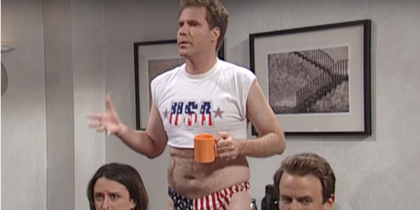 Will Ferrell wearing short shorts on the 4th of July