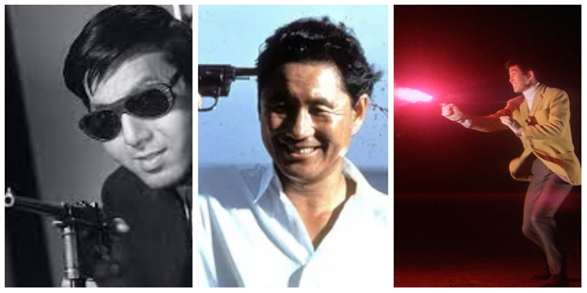 Collage of Branded to Kill, Sonatine, and Tokyo Drifter
