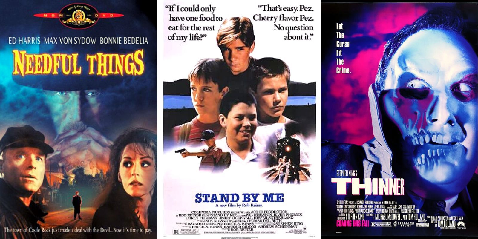 Collage of Needful Things, Stand By Me, and Thinner