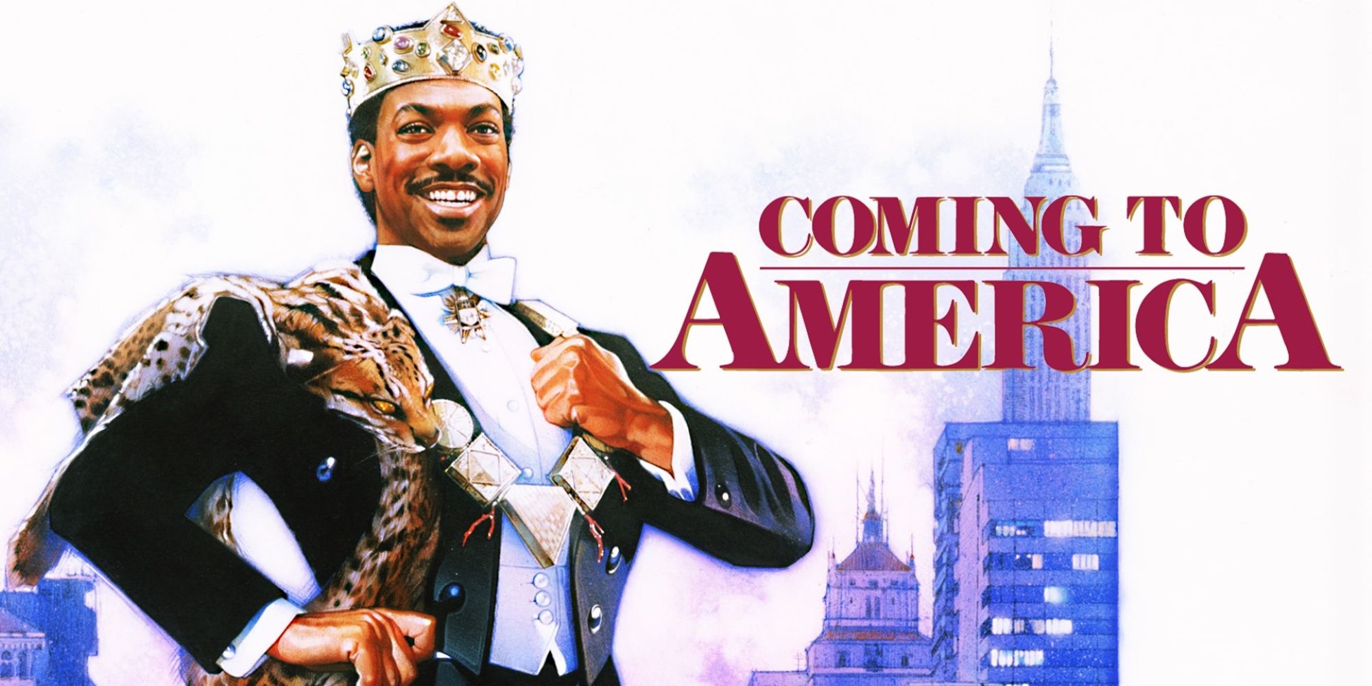 Eddie Murphy as Prince Akeem in royal clothes in Coming to America