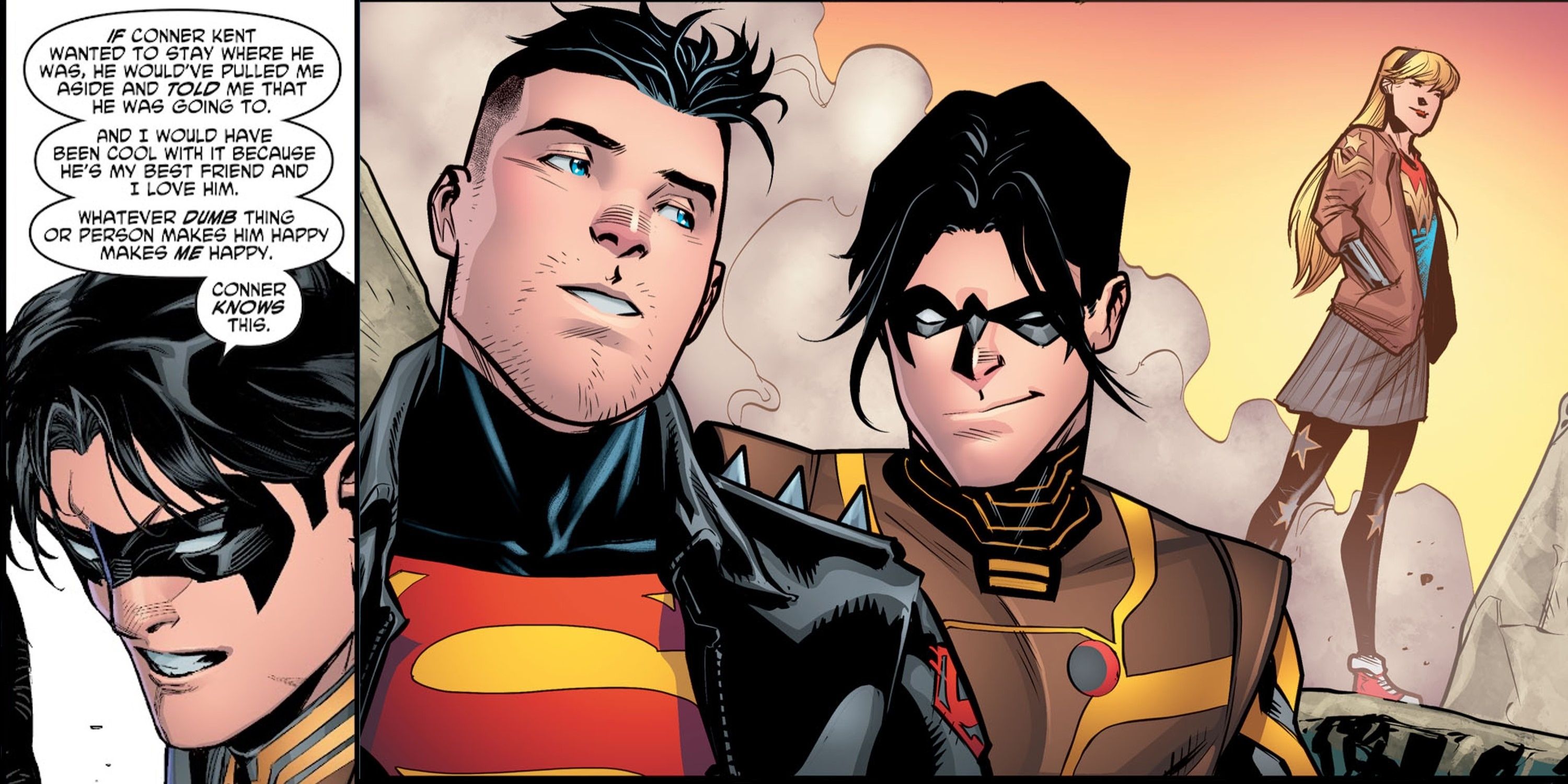 Tim Drake shows Conner Kent love and support DC Comics Young Justice