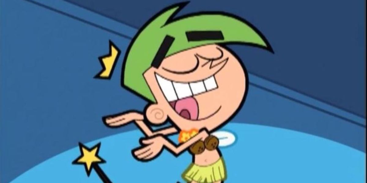 Cosmo dancing in a hula skirt from The Fairly OddParents.