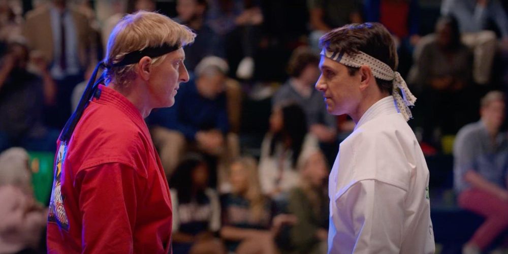 Daniel LaRusso and Johnny Lawrence at the All-Valley Tournament in Cobra Kai