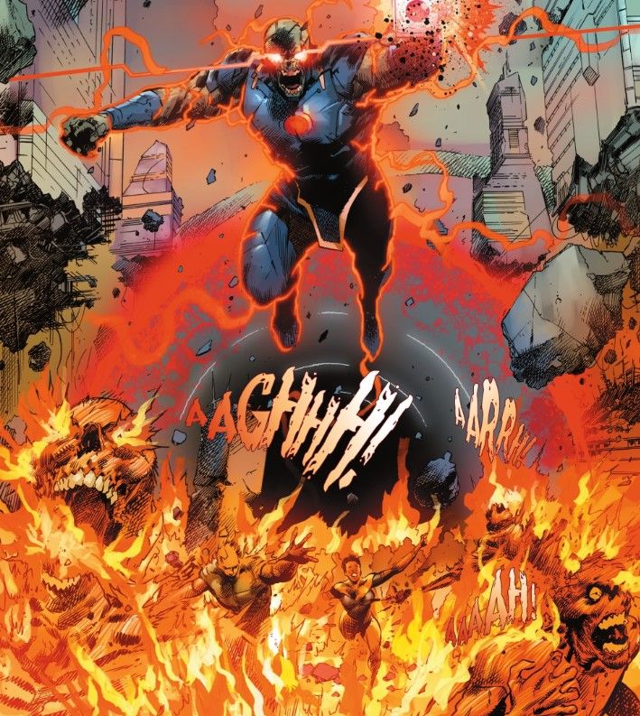 Darkseid bursts through a Doom Tube to inflict pain on all