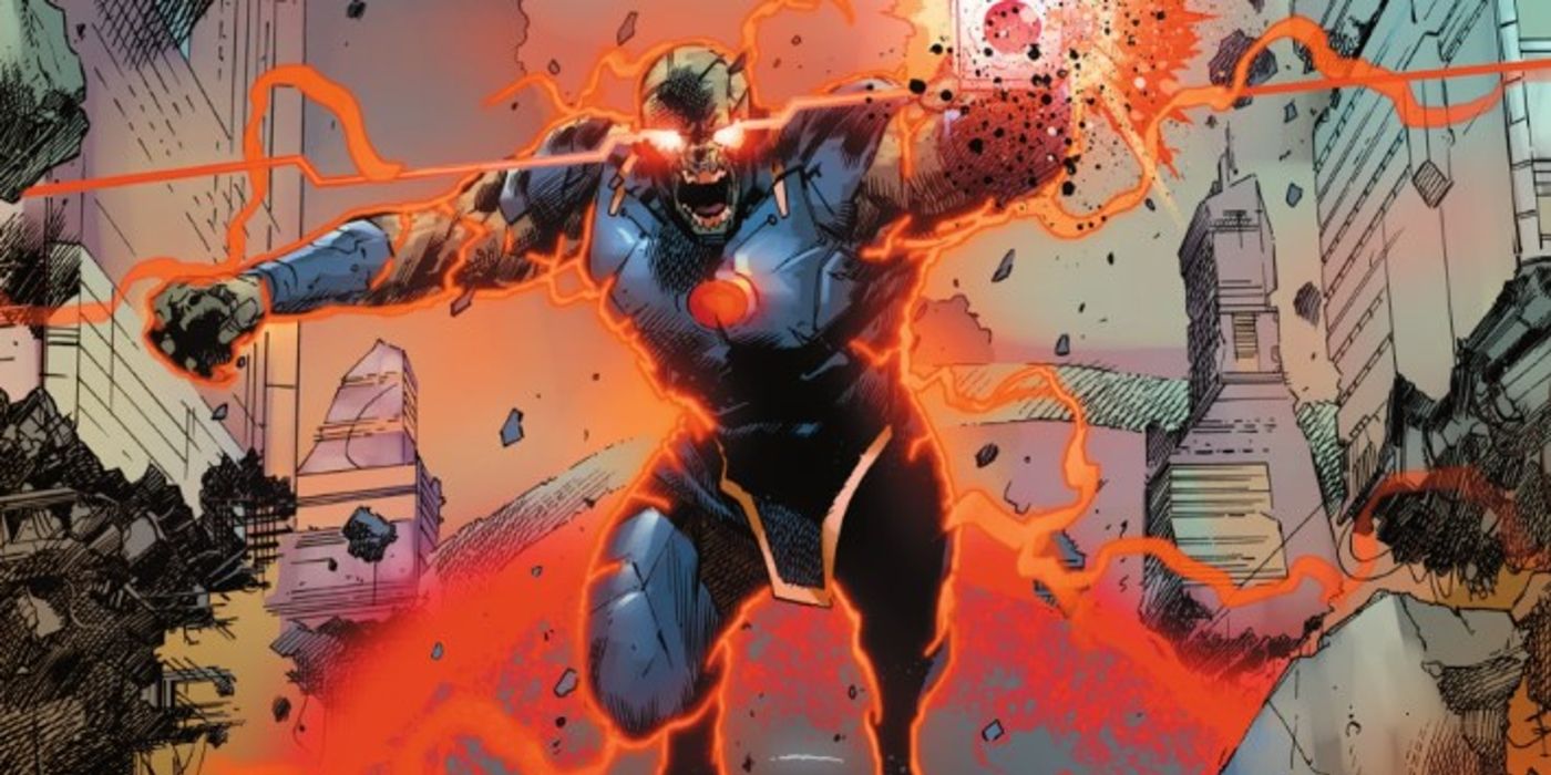 Darkseid lunges out of a Boom Tube in DC comics