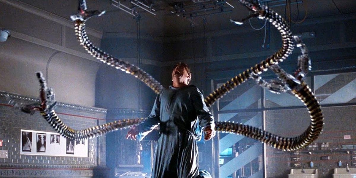 Doctor Octopus screaming with his tentacles from Spider-Man 2.