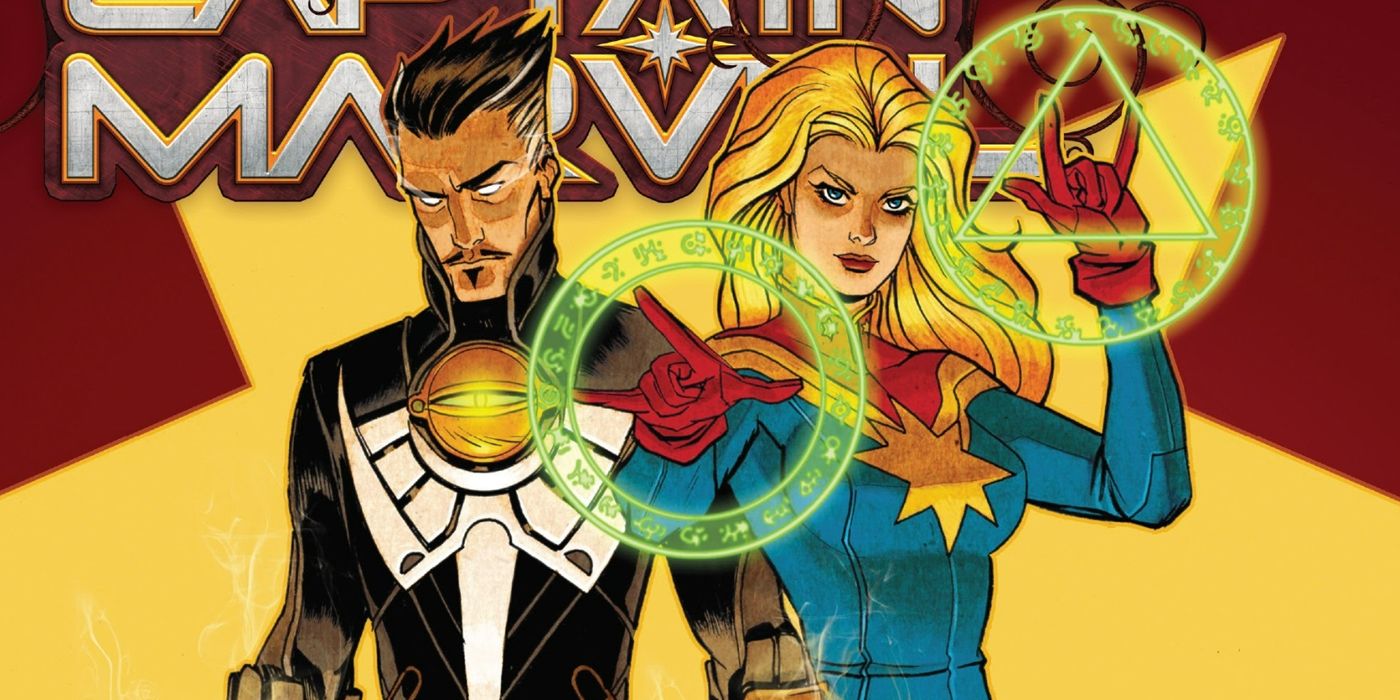 Doctor Strange and Captain Marvel in swapped bodies