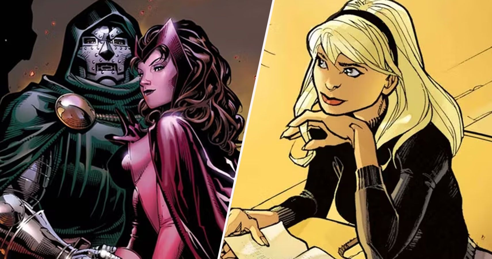 Doom, Scarlet Witch, and Gwen Stacy
