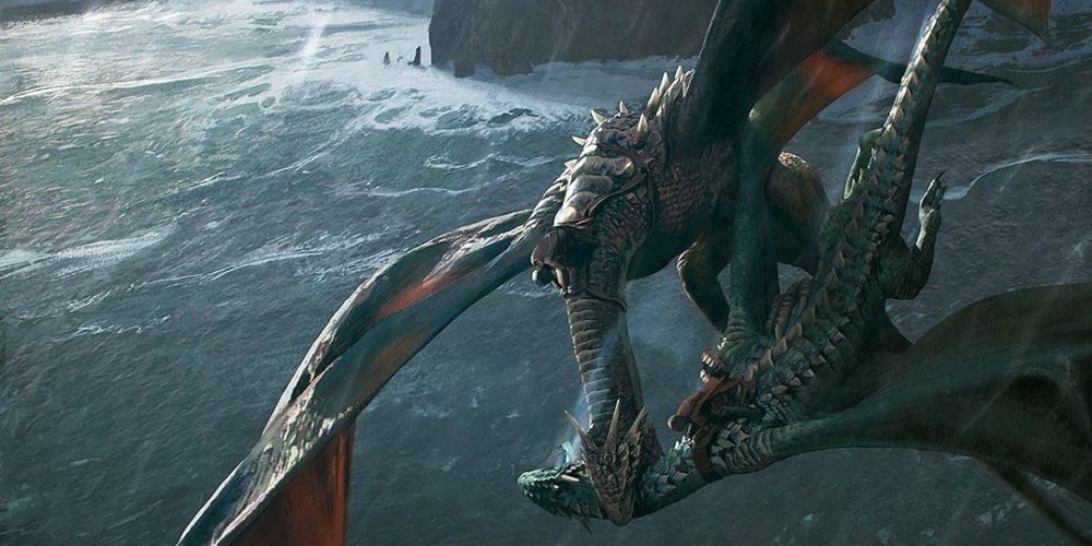Lucerys Velaryon and Aemond Targaryen's dragons fight over Storm's End in Dance of the Dragons