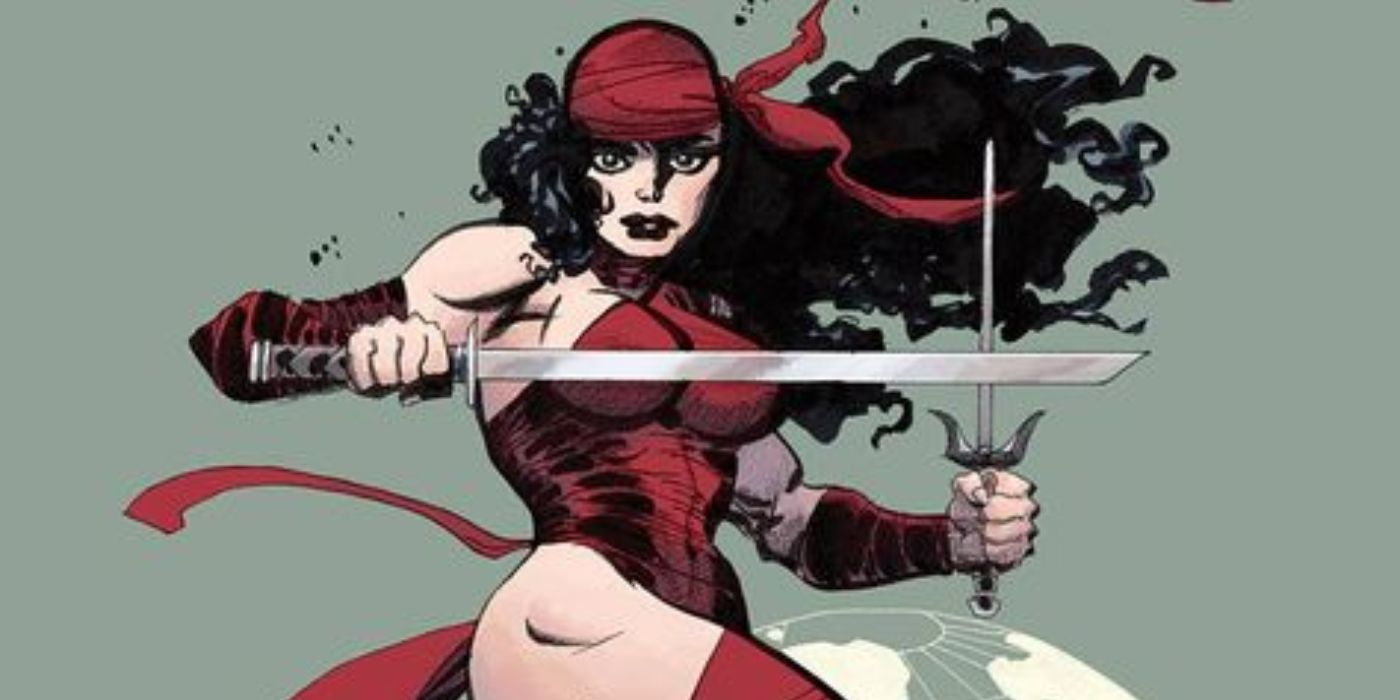 Elektra flashes her swords in Marvel Comics