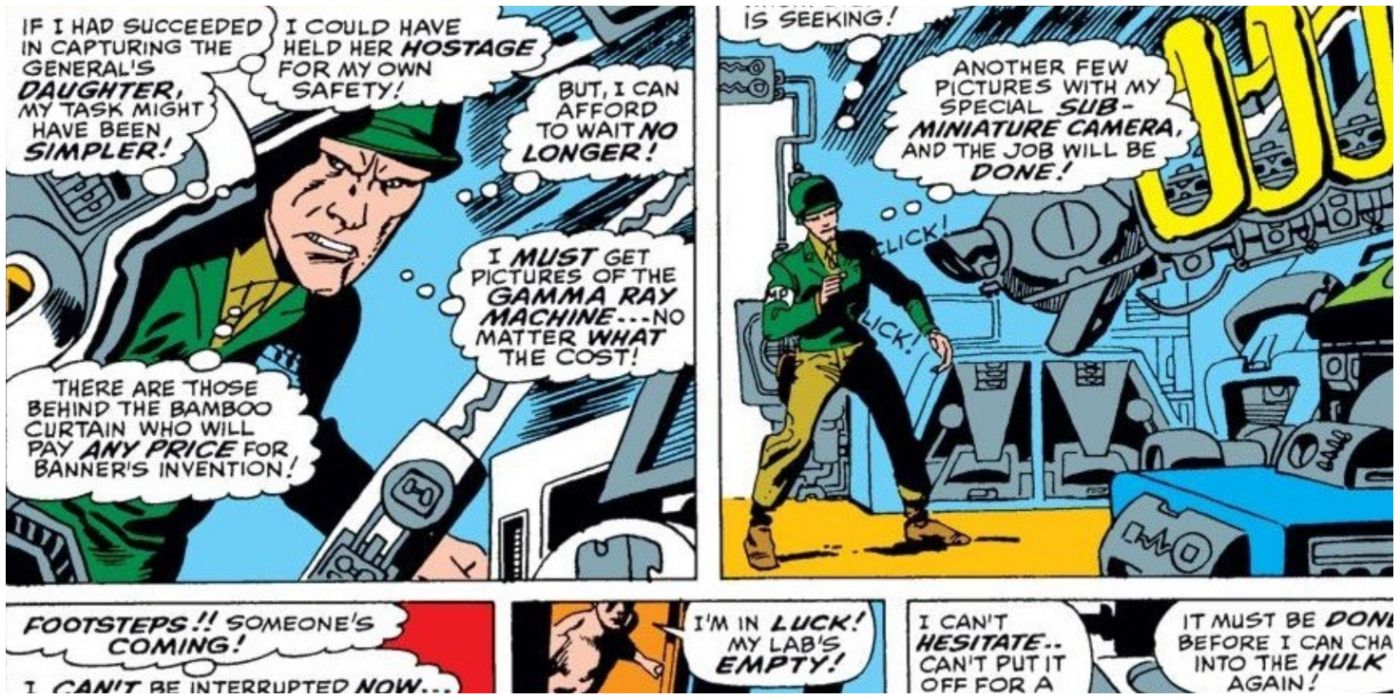 Emil Blonsky sneaking through Bruce Banner's Lab in Marvel comics