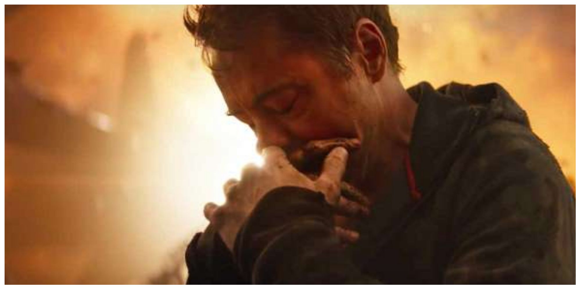 Tony Stark dealing with Peter's death