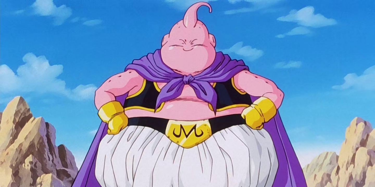 Good Buu poses for battle in Dragon Ball Z.