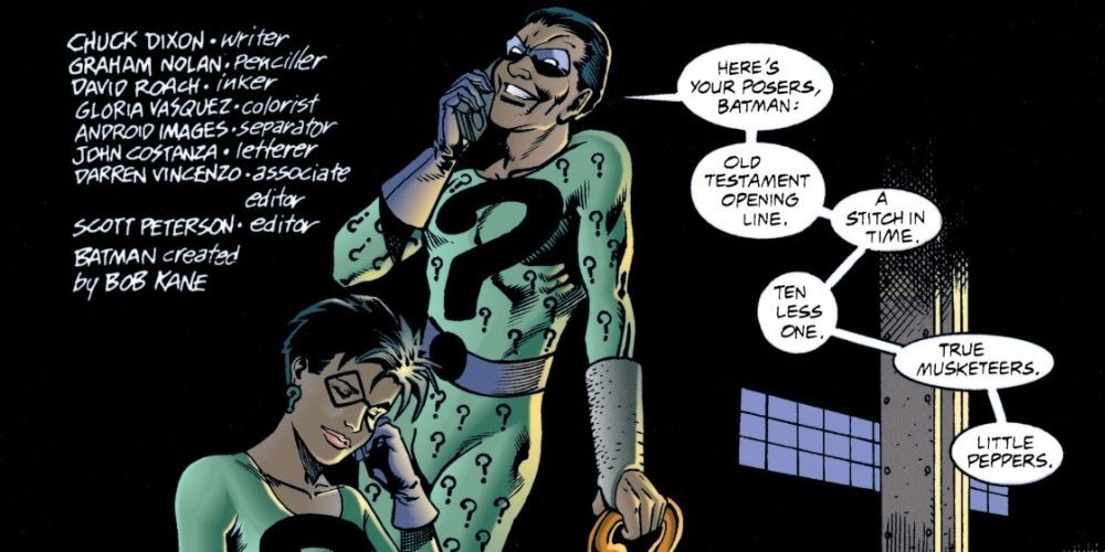 First Riddle of the night is given by the Riddler to Batman.