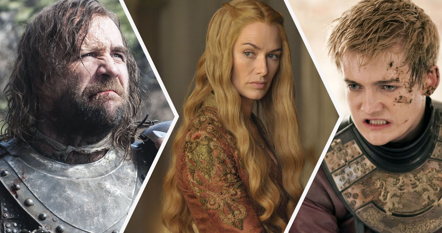 Game of Thrones villains The Hound, Cersei, and Joffrey