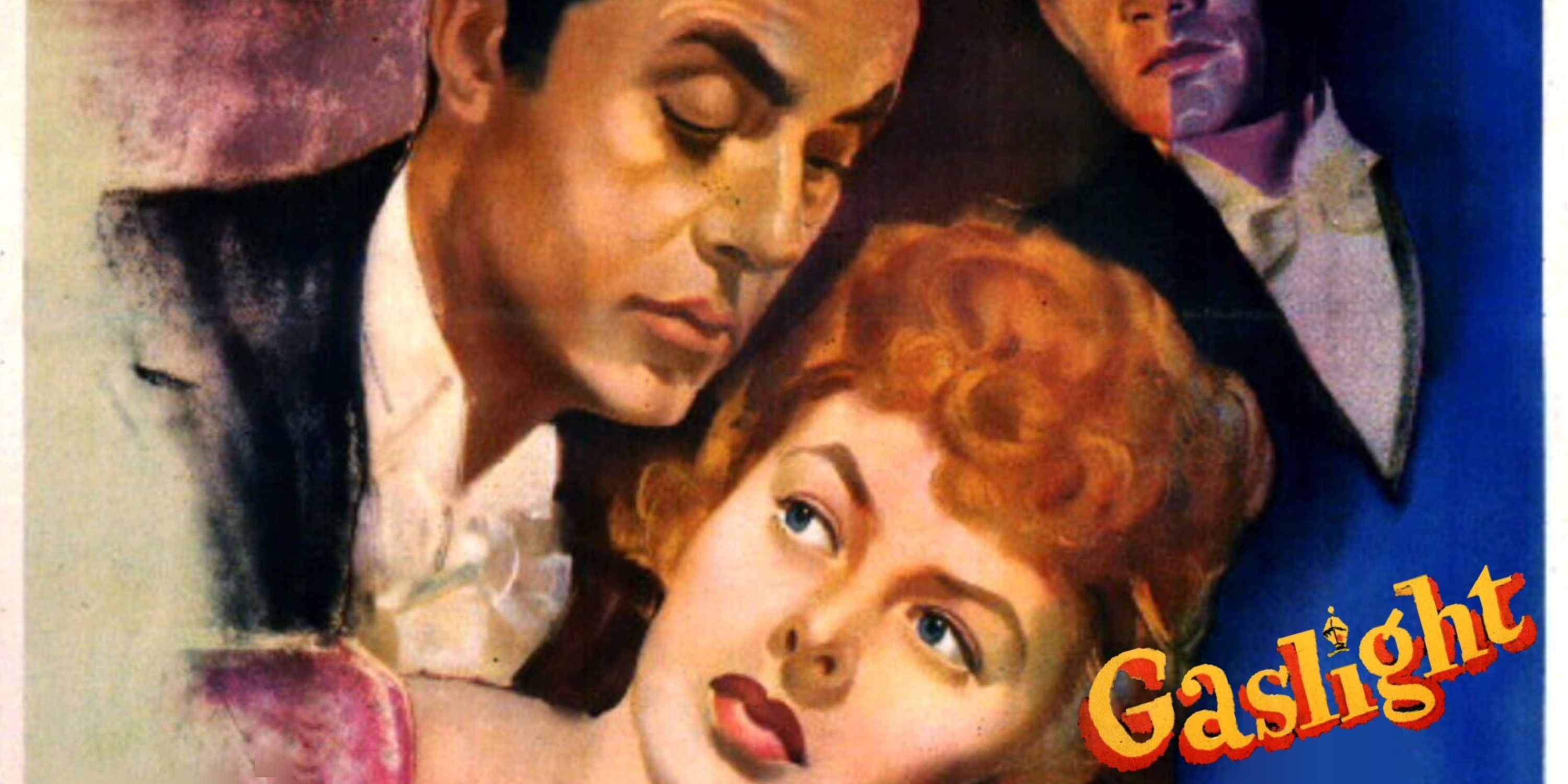 Ingrid Bergman and Charles Boyer on the banner for Gaslight (1944).