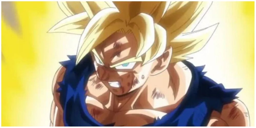 ;Goku turning Super Saiyan for the first time in Dragon Ball Z: Resurrection "F."