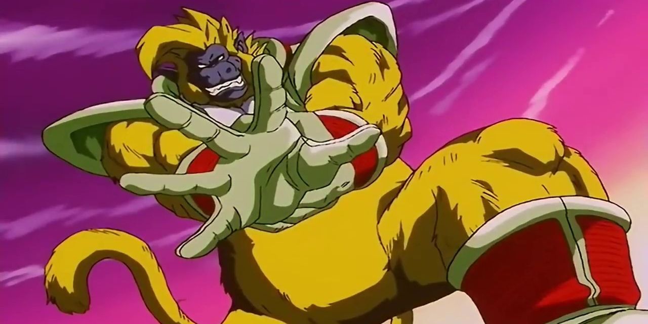 Golden Oozaru Baby readies an attack in Dragon Ball GT