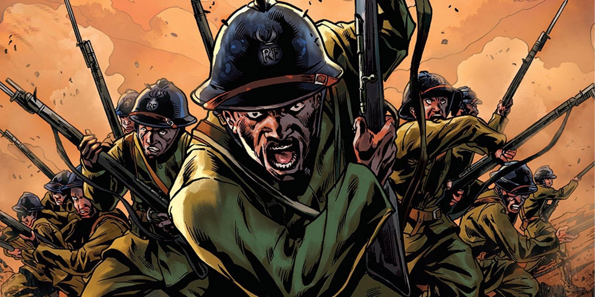 The soldiers known as the Harlem Hellfighters charge into battle