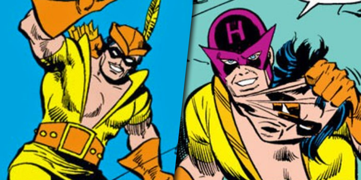 Hawkeye disguised as Golden Archer split image