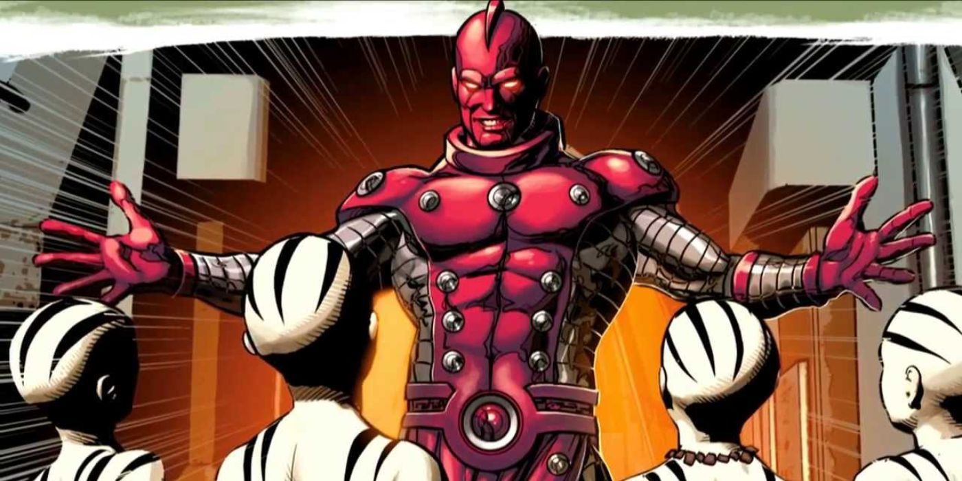 The High Evolutionary grins with his arms wide in Marvel Comics