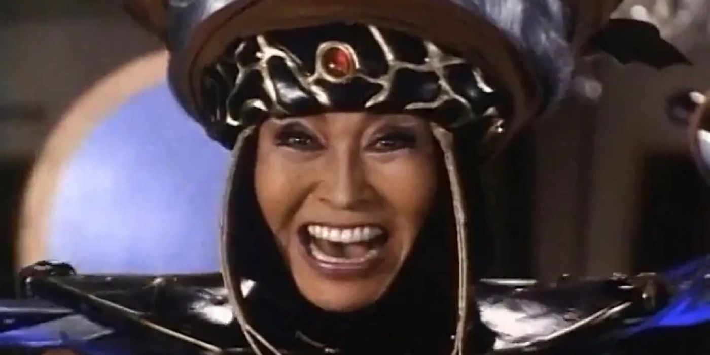 Machiko Soga laughing as Witch Bandora and Rita Repulsa in Zyuranger and Power Rangers