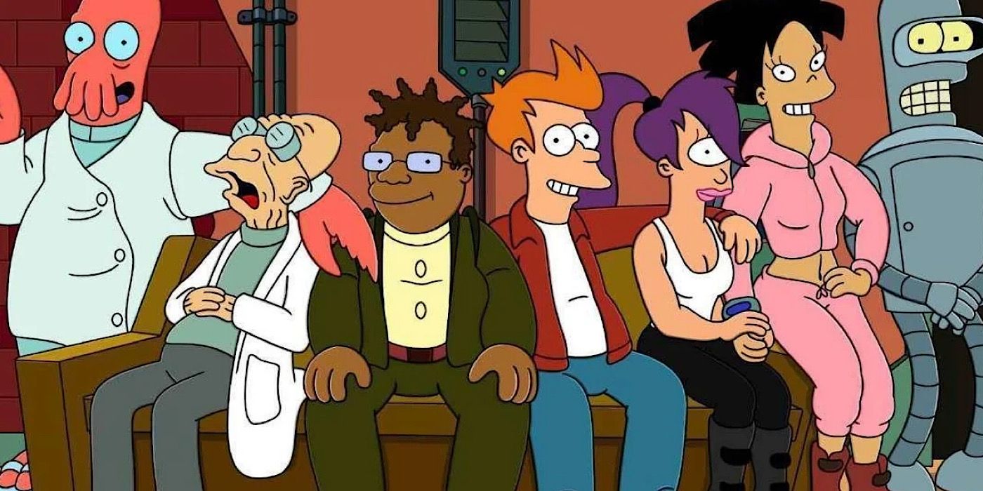 Futurama - The Planet Express Crew sitting on a couch