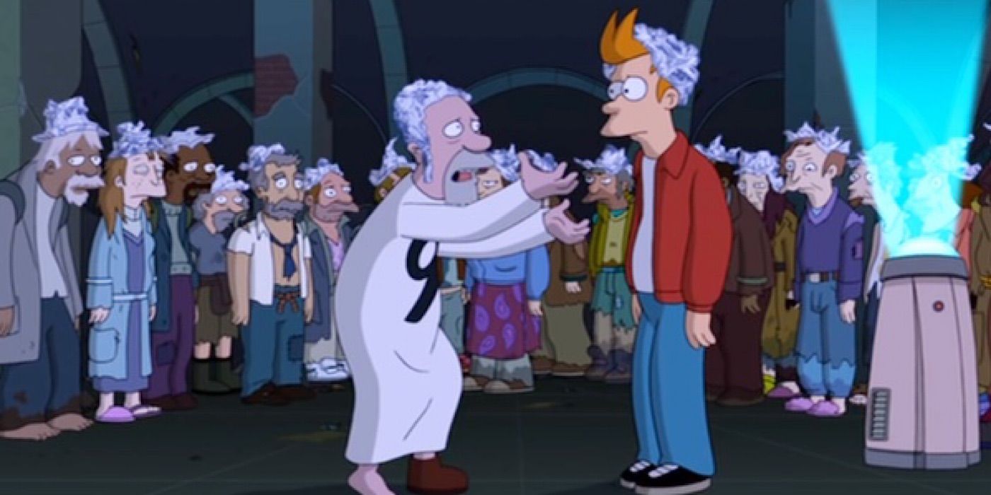 Futurama - Number 9 and Fry with tin foil hats
