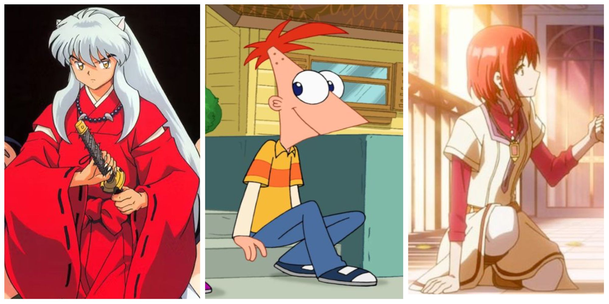Inuyasha and Phineas and Snow White With the Red Hair In Cover Photos 