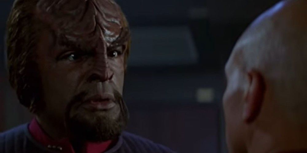 Worf and Picard's argument in "Star Trek: First Contact"