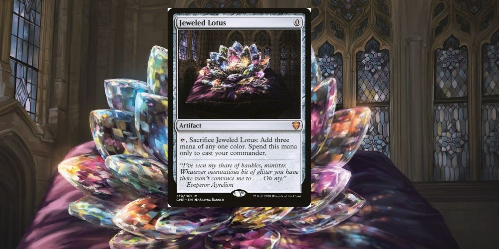 Jeweled Lotus card and art from Magic the Gathering