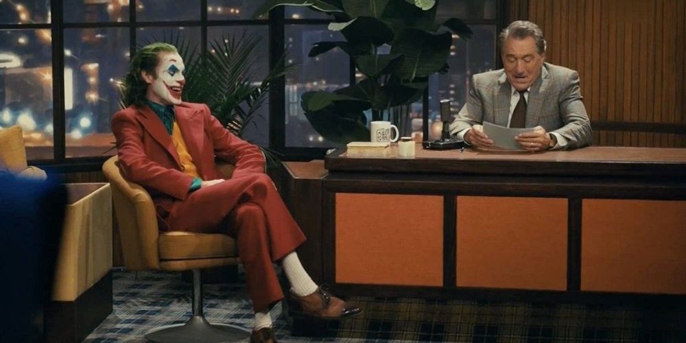 Joker กับ Murray Franklin ระหว่างภาพยนตร์ Joker