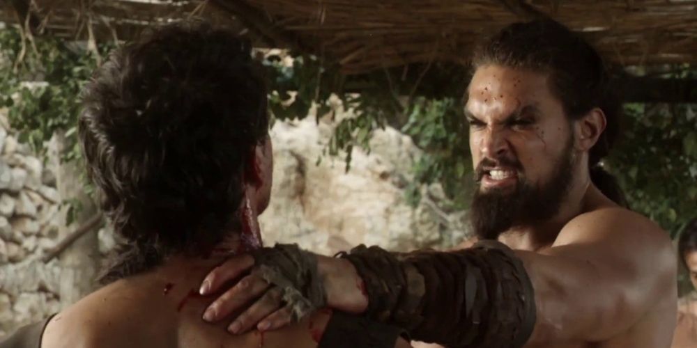 Khal Drogo tears out Mago's tongue in Game of Thrones
