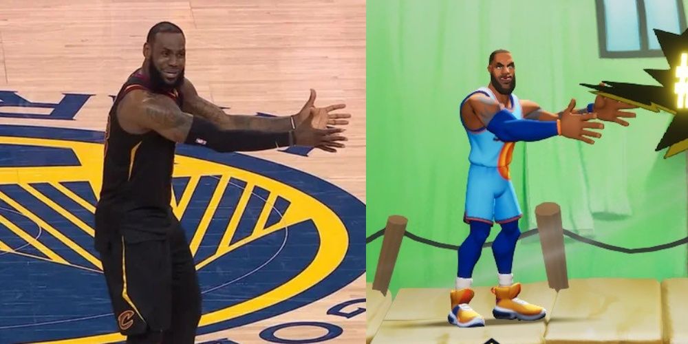Lebron James in NBA final compared to Multiversus Version