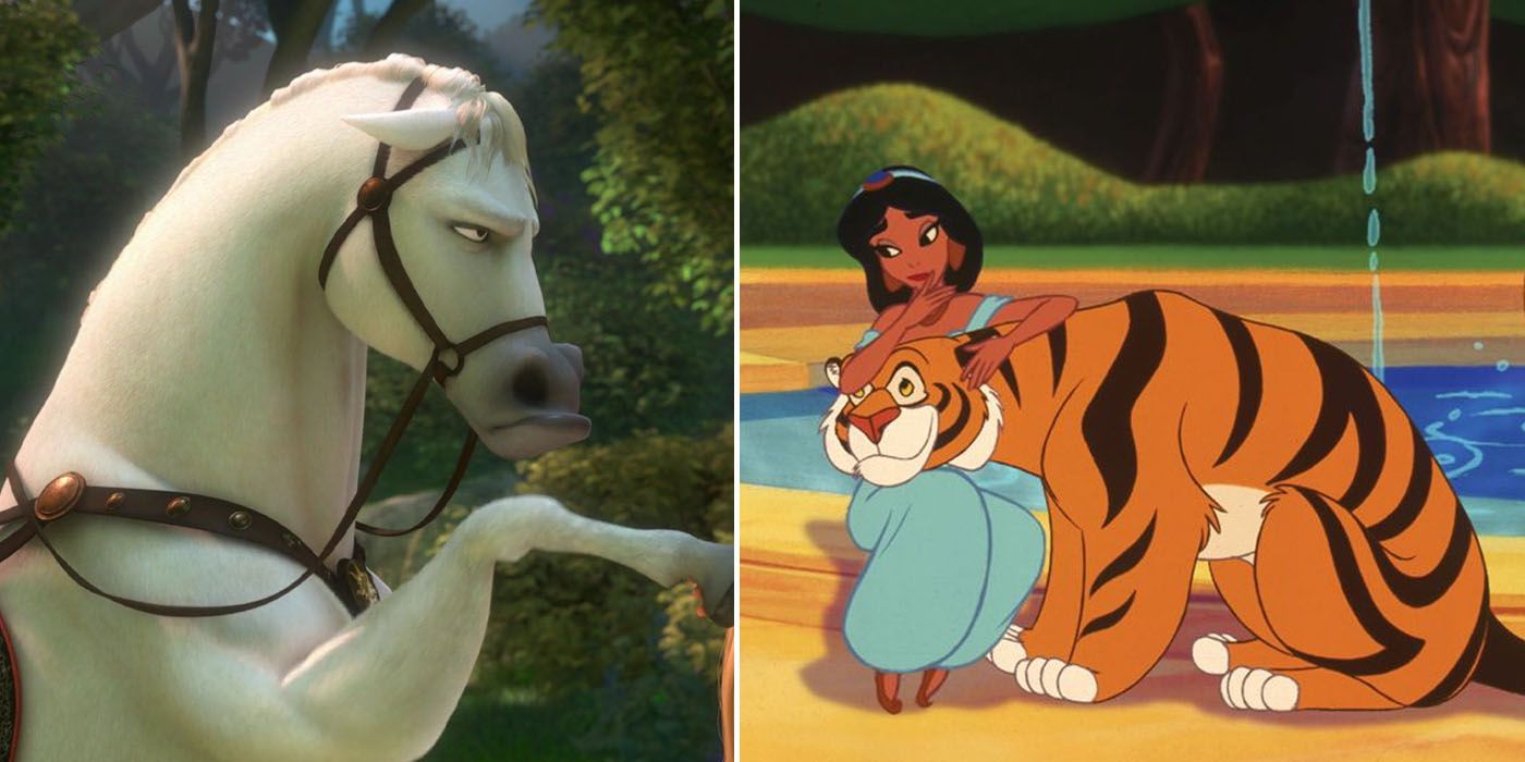 Maximus In Tangled And Jasmine And Rajah In Aladdin