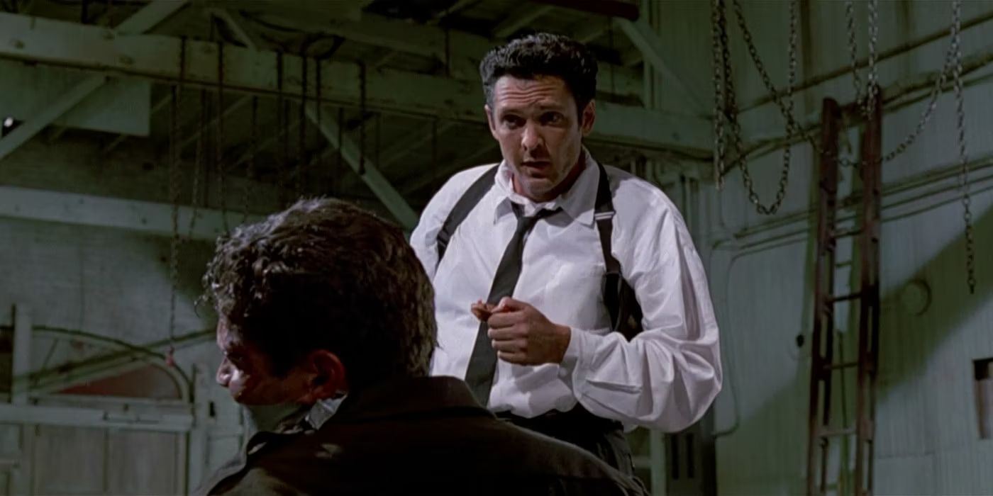 Mr. Blonde (played by Michael Madsen) as he appears in Reservoir Dogs