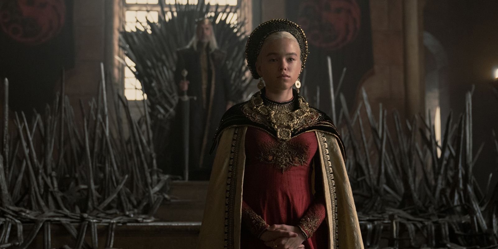 Milly Alcock is Rhaenyra Targaryen after being declared heir in House of the Dragon