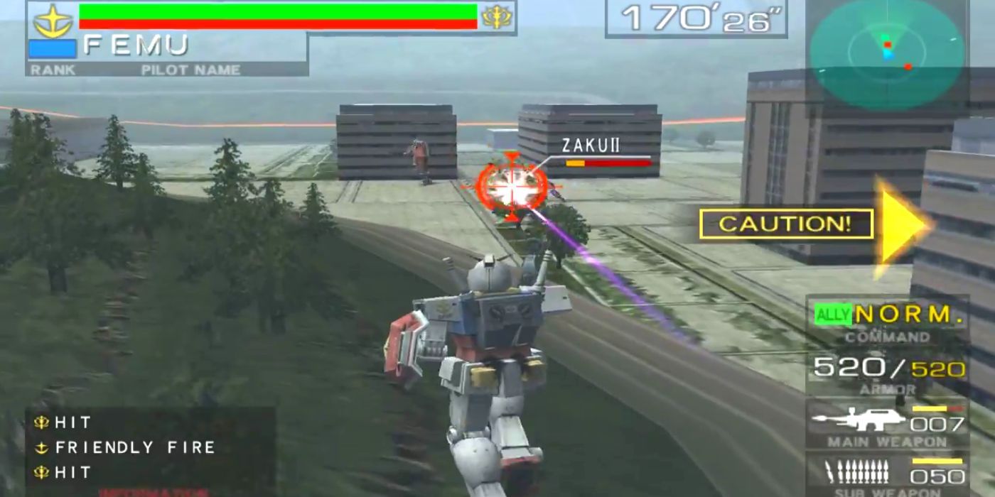 Mobile Suit Gundam Federation vs. Zeon – A Gundam walks through a city