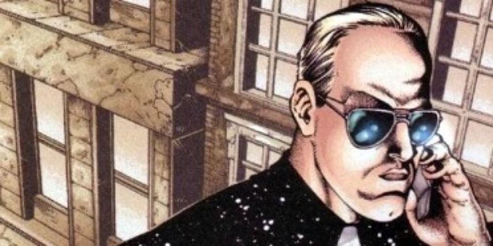 The advance man in DC comics, depicted on the phone with sunglasses on 