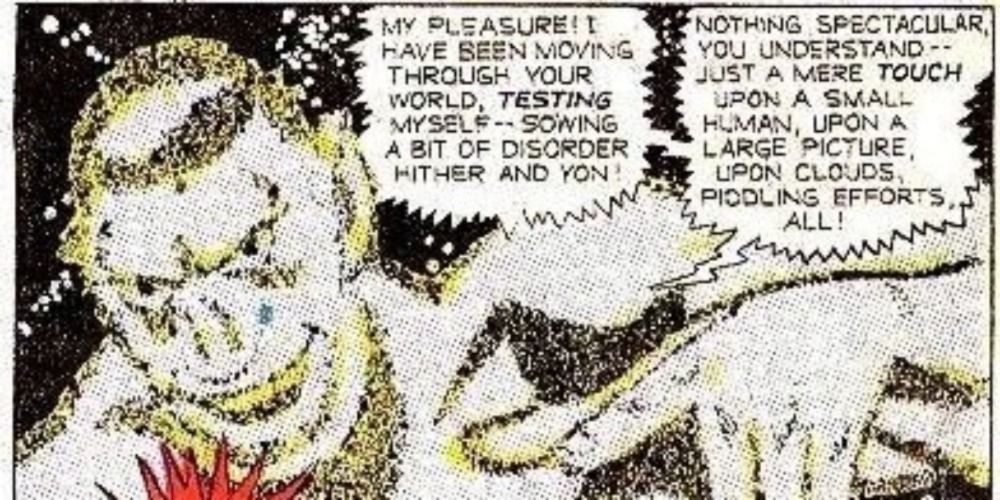 Aquarius, a living star from DC, depicted in the comics as a white, fuzzy looking being