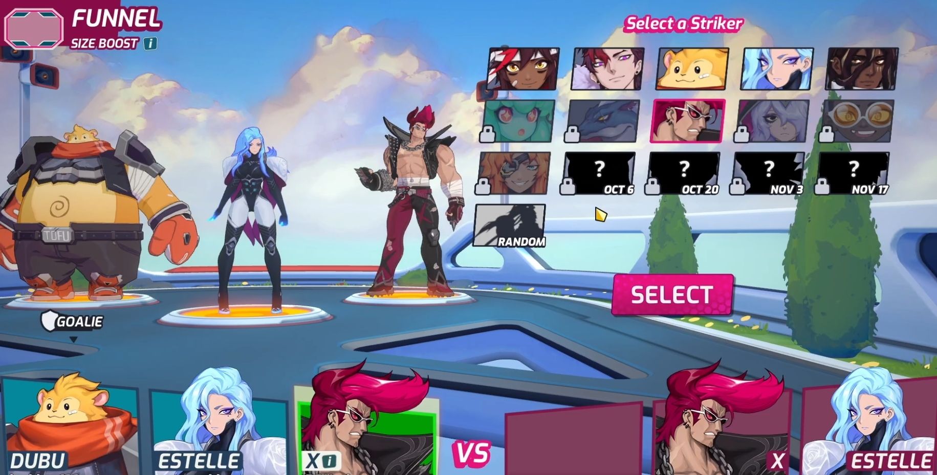 Omega Strikers Character Select