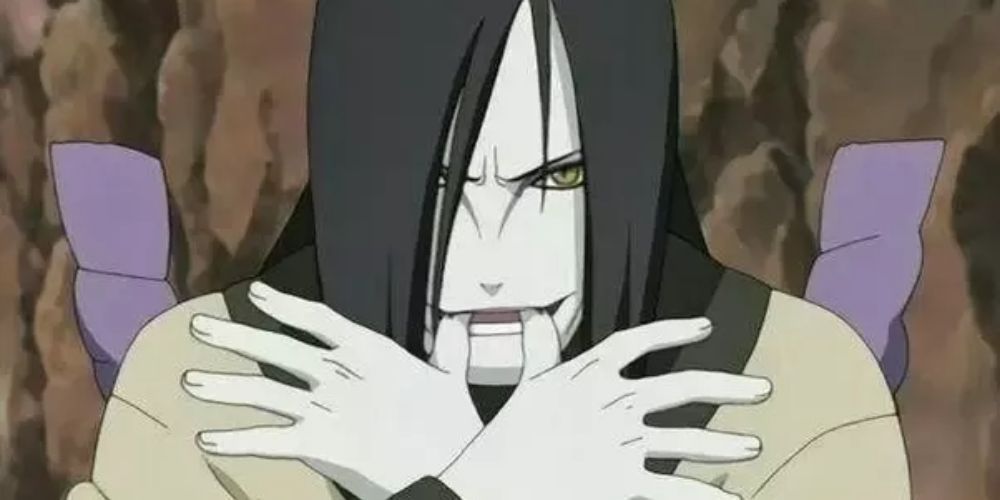 Orochimaru prepares a Summoning Seal in Naruto.