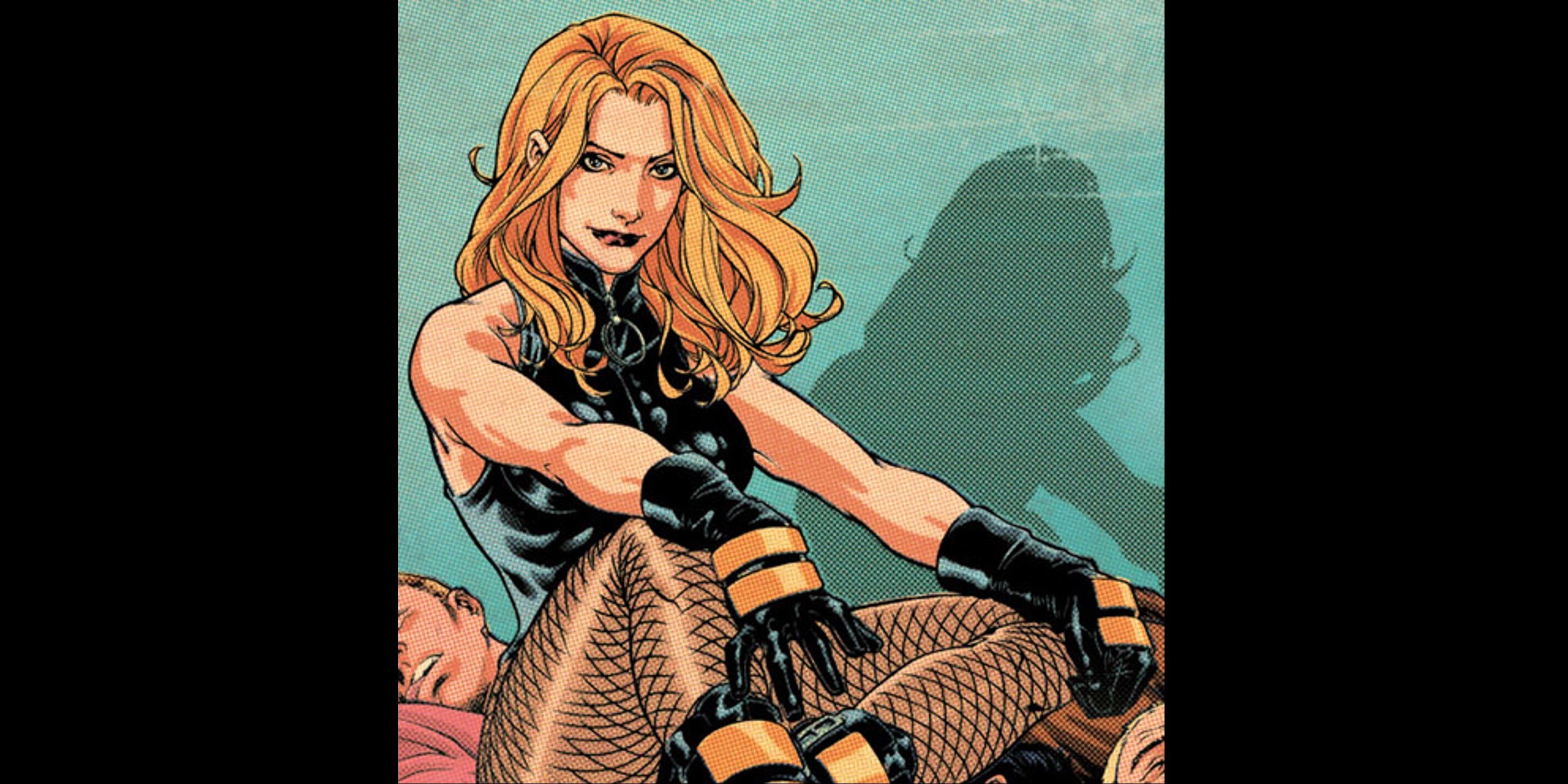Black Canary sits atop a pile of opponents she took out, DC Comics