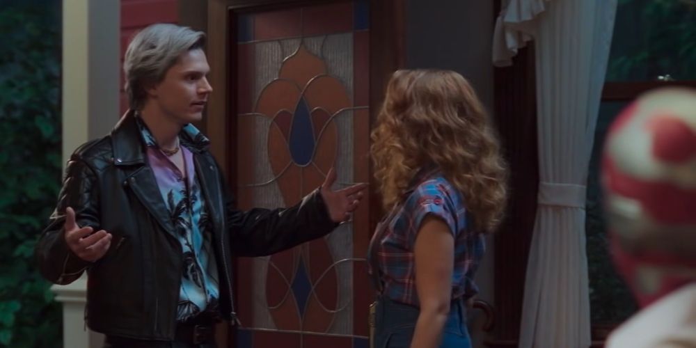 Evan Peters' first scene in Wandavision, meeting Wanda Maximoff