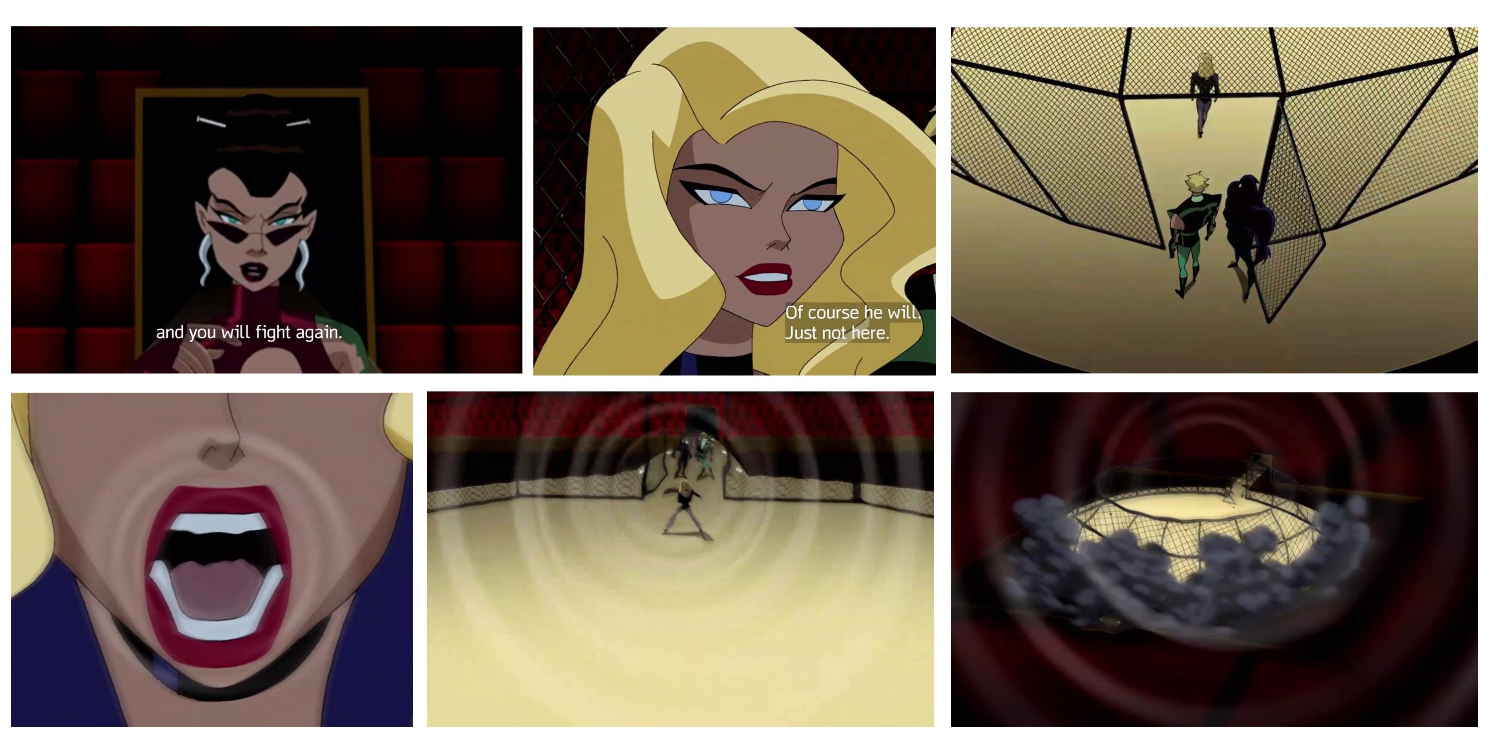 Black Canary pulls a building down in Justice League Unlimited