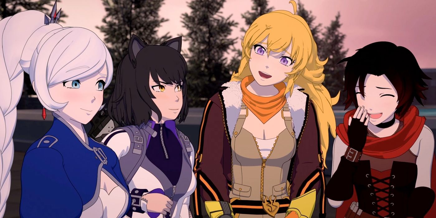 Weiss, Blake, Yang, and Ruby hang out in RWBY Vol. 8