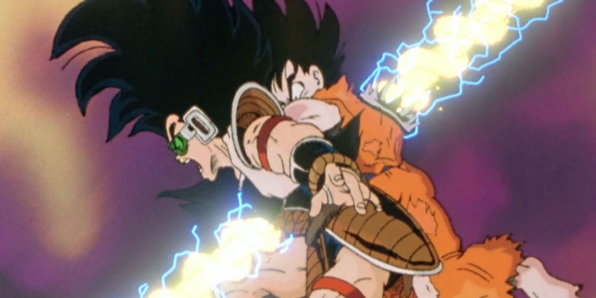 Raditz e Son Goku são mortos pelo Canhão de Raio Especial de Piccolo em Dragon Ball Z